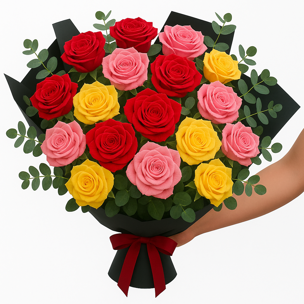 Mixed Coloured Roses Bouquet