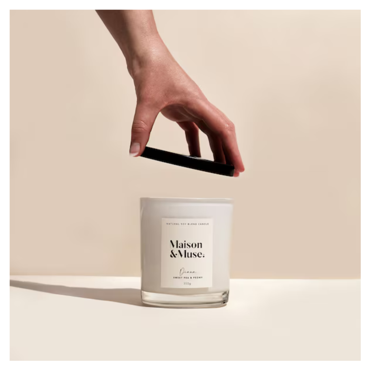 Maison & Muse - Natural Soy Blend Candle, Diana - Sweet Pea & Peony