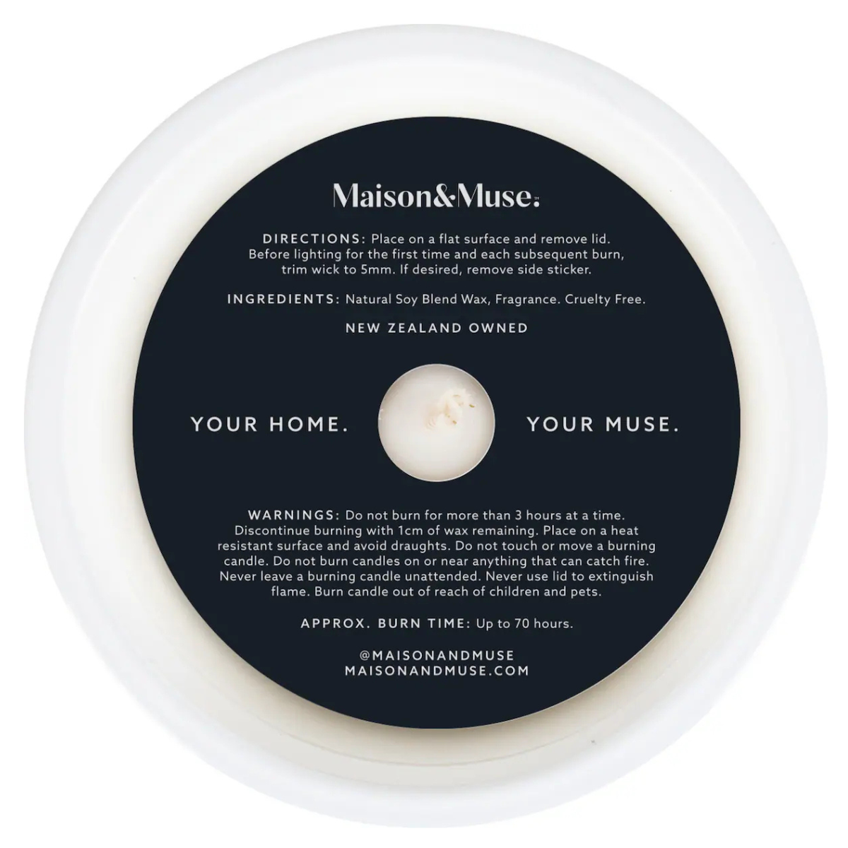 Maison & Muse - Natural Soy Blend Candle, Marilyn - Wild Vanilla & Caramel