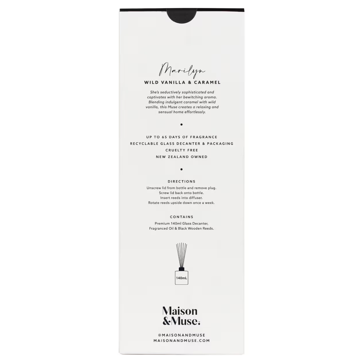 Maison & Muse - Reed Diffuser, Marilyn - Wild Vanilla & Caramel