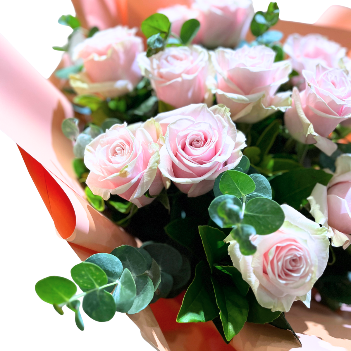 12 Pink Roses Bouquet