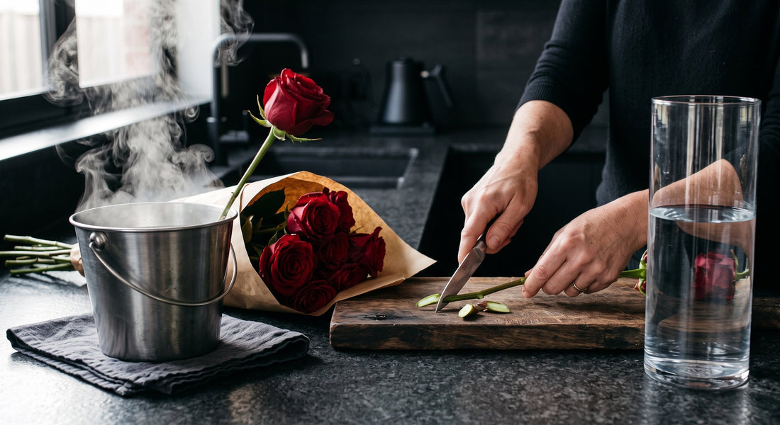 How to Revive Wilting Roses: The Stem Blanching Method