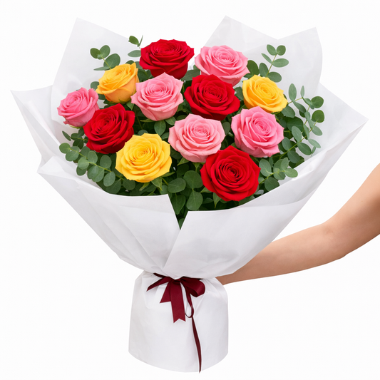 Mixed Coloured Roses Bouquet