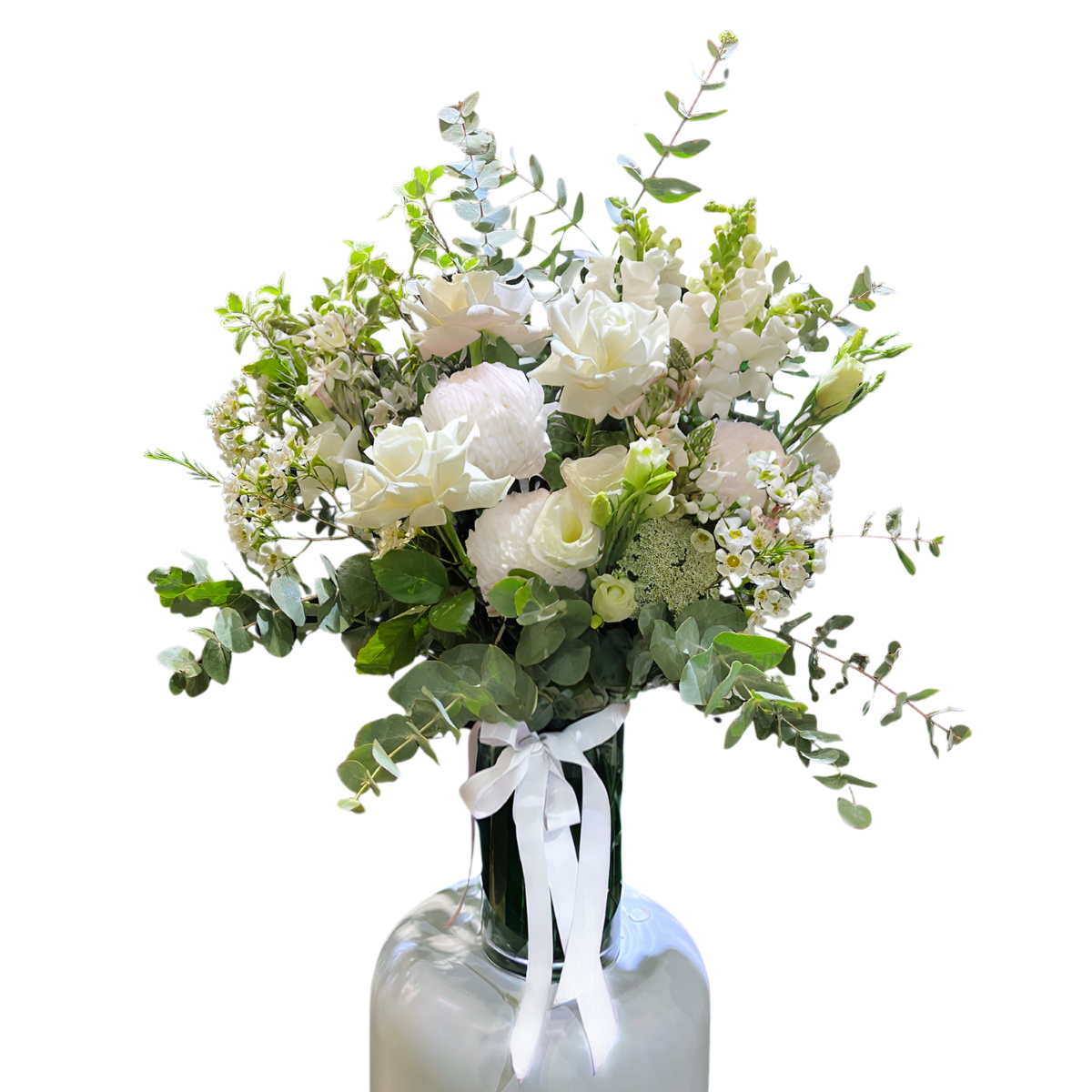 Clouds White Vased Arrangment Florist Choice Front Facing